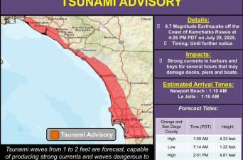Tsunami Advisory for the  City of Solana Beach